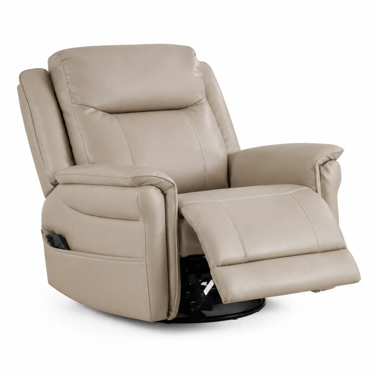 Liegesessel aus Polyurethan-Leder Beige