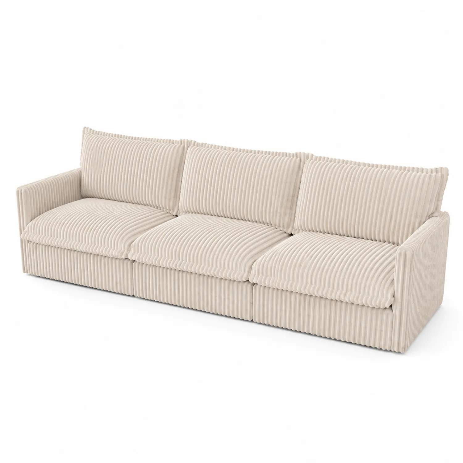 3-Sitzer Sofa Cord Beige 220cm