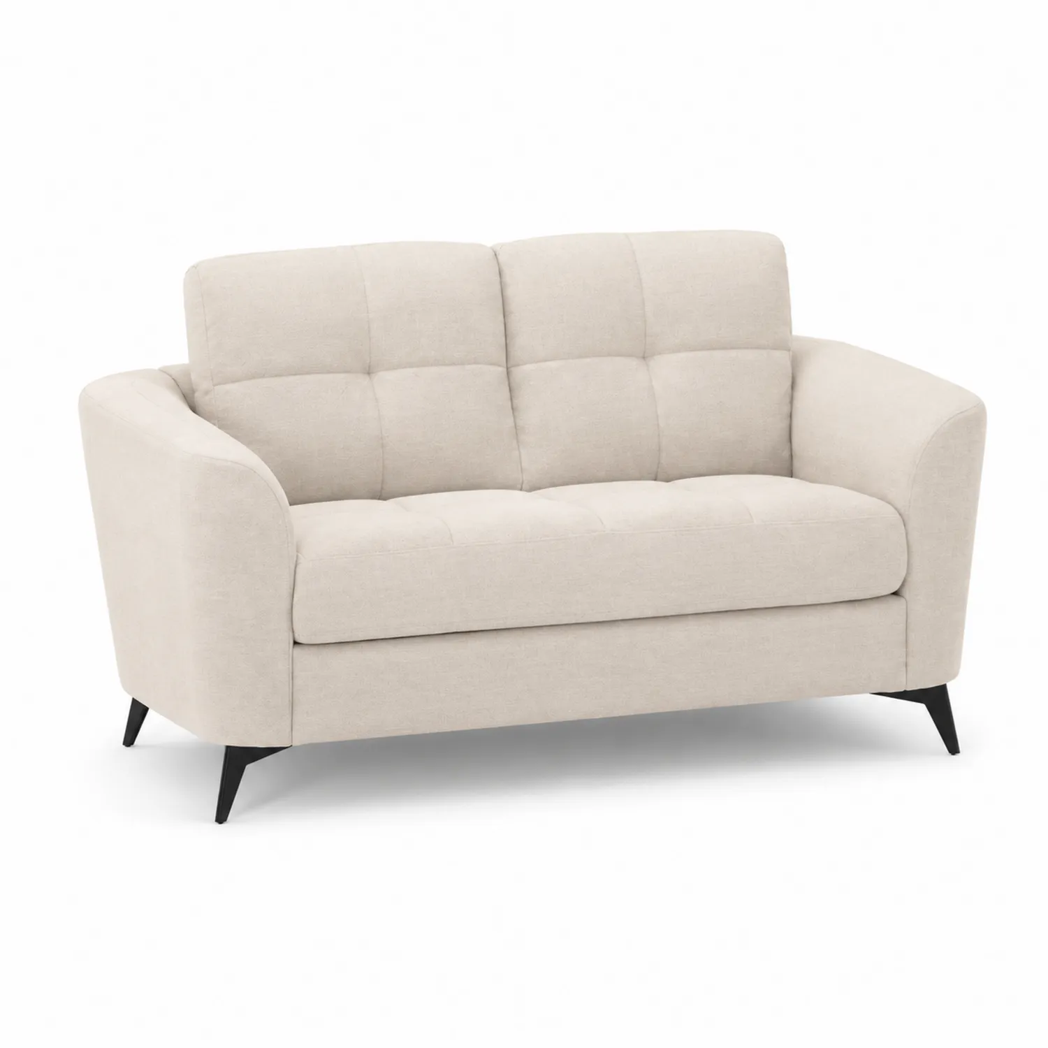 2-Sitzer Sofa Stoff Polyester Beige