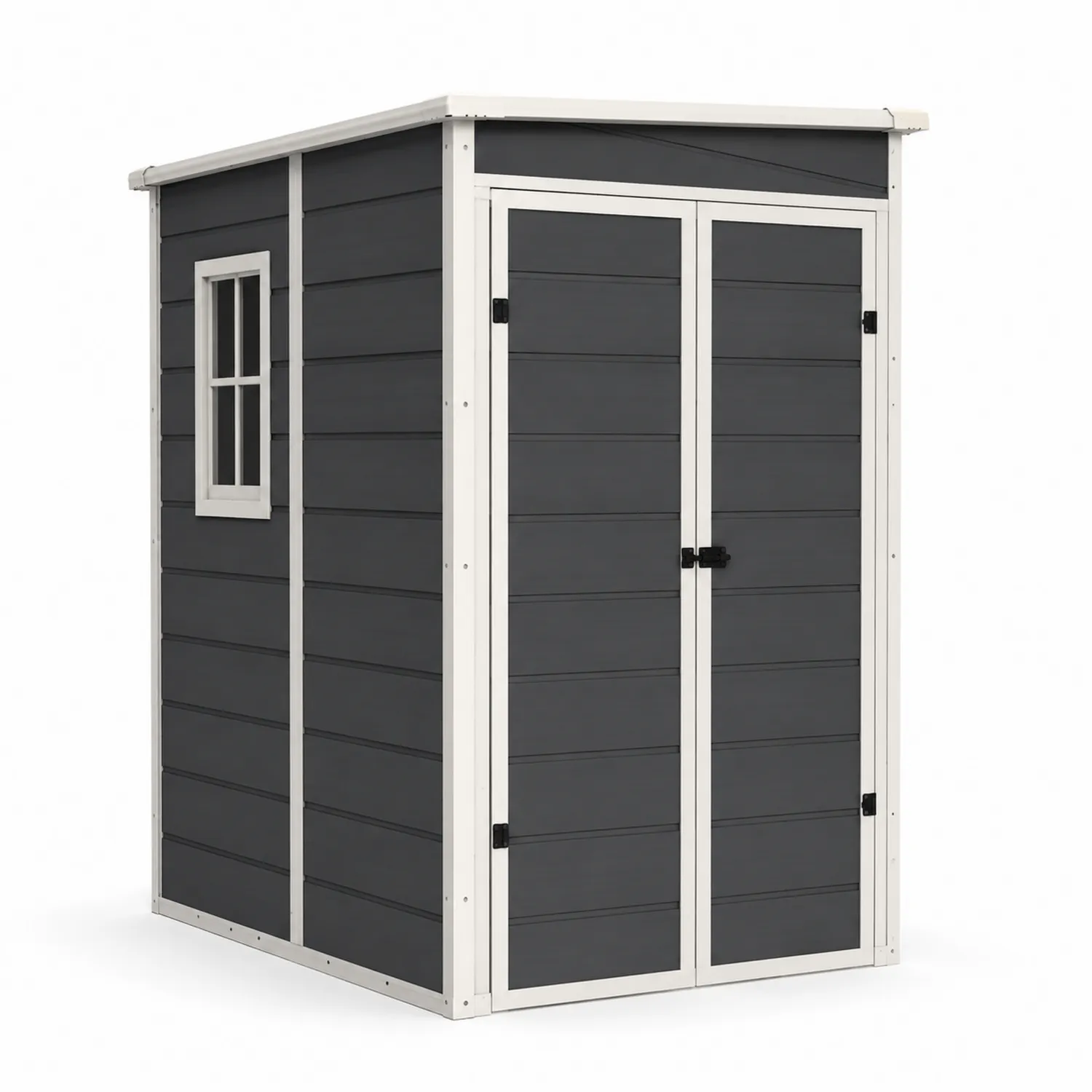 Gartenschuppen Kunststoff Grau/Weiß 185x152x226 cm