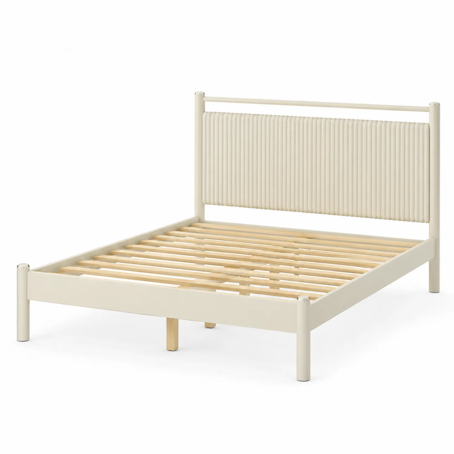 Holz-Metall-Bett Cremeweiß 200x160cm