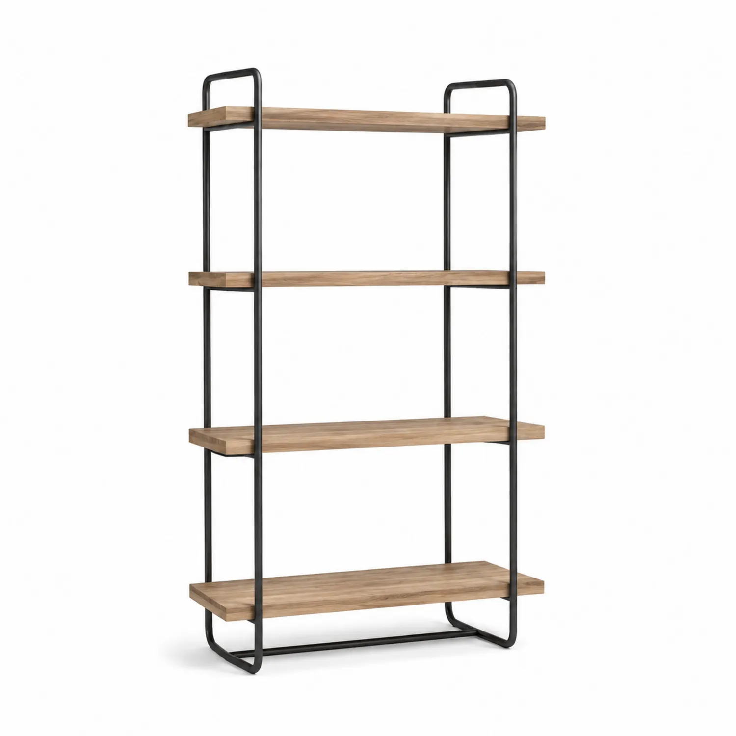 Holz-Metall Bücherregal Eiche 180x90x30 cm