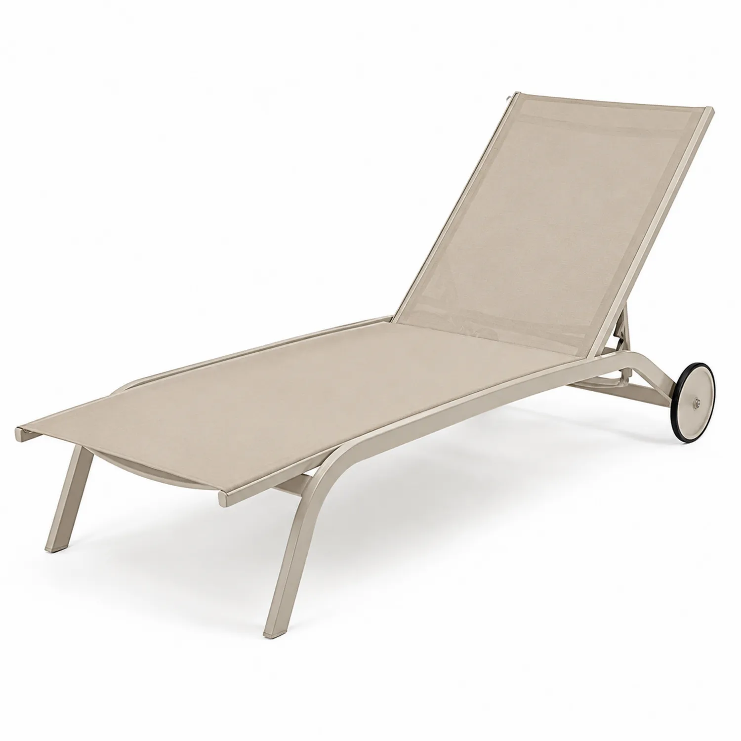 Aluminium Liegestuhl Textilene Beige Verstellbar