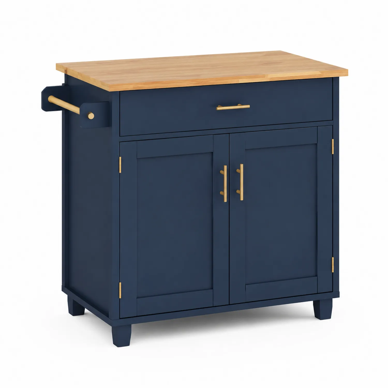 Küchenwagen mit Holzplatte Blau 90x45x90 cm