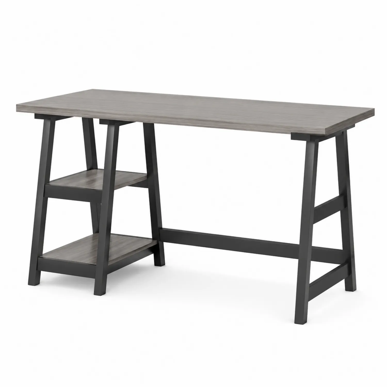 Schreibtisch mit Holzwerkstoffplatte und Metallrahmen Grau 120x60x75 cm