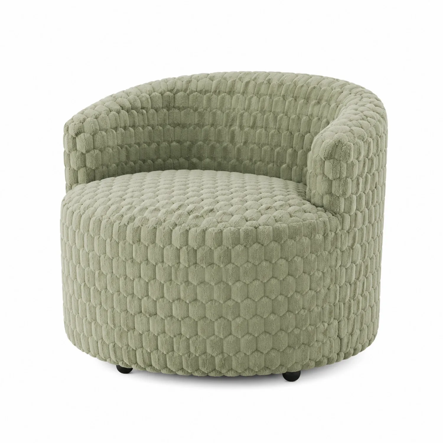 Runder Stuhl mit Wabenmuster aus Polyester Grün 80cm