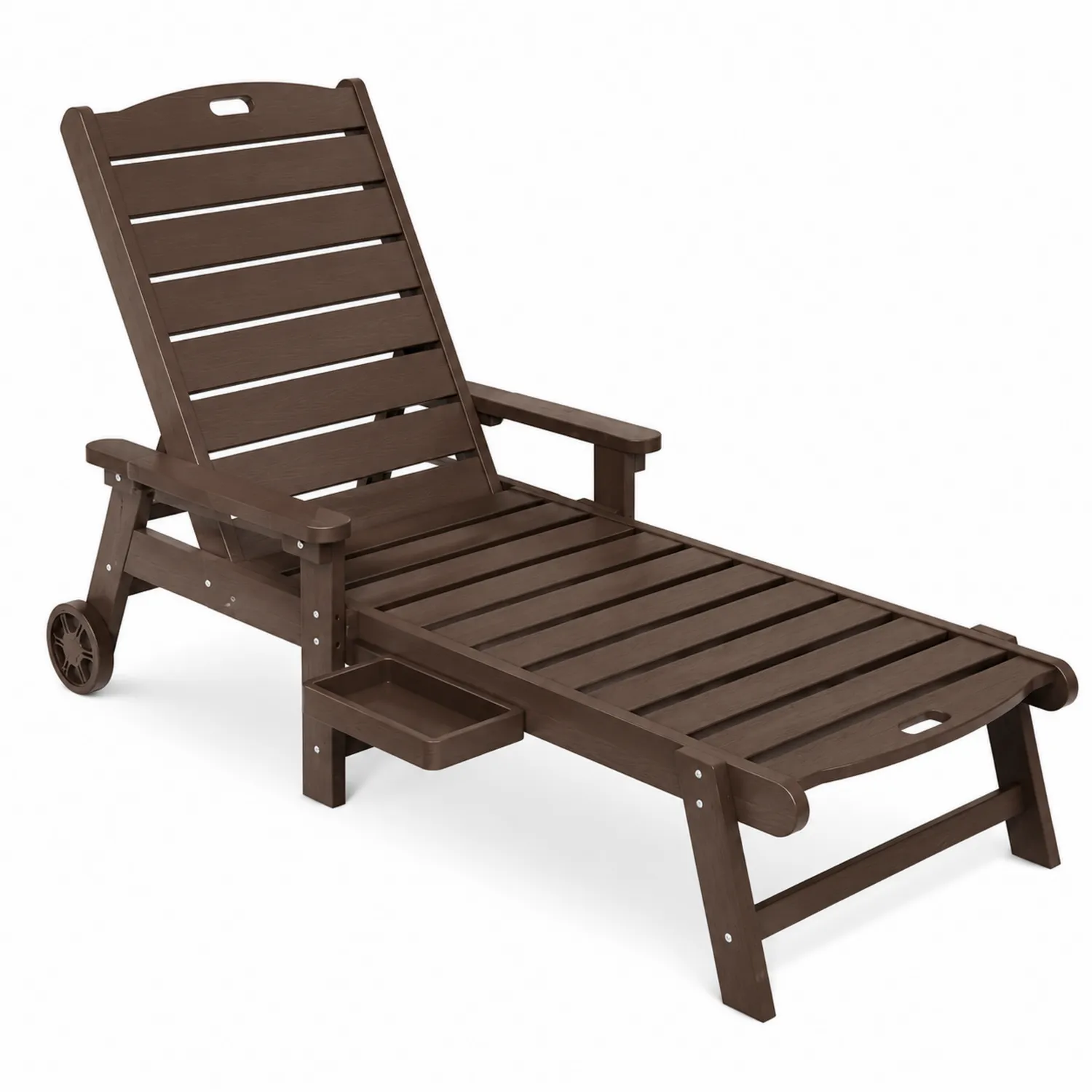 Gartenliege Kunststoff Holzoptik Braun Verstellbar 200x60 cm