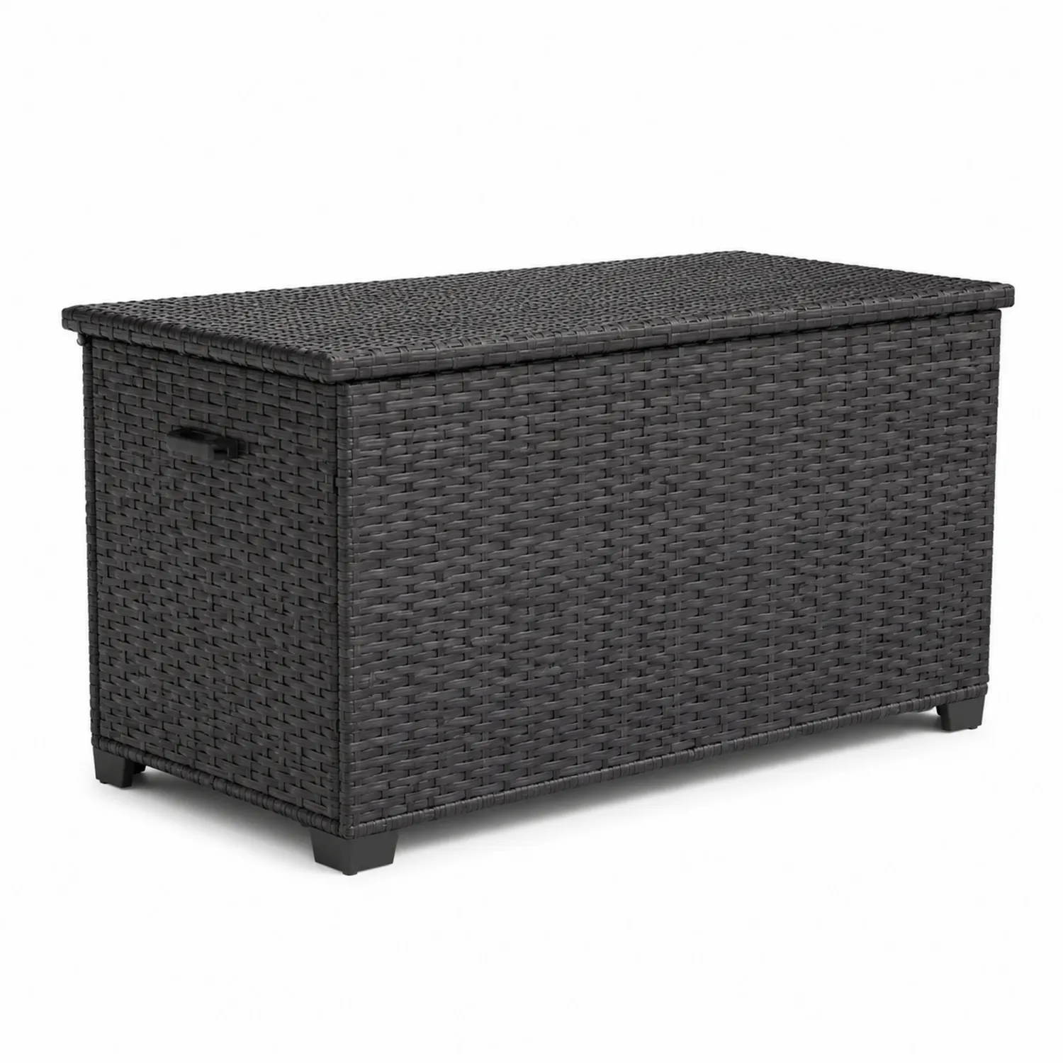 Aufbewahrungsbox Kunststoff Rattan Optik 120x60x50 cm Anthrazit