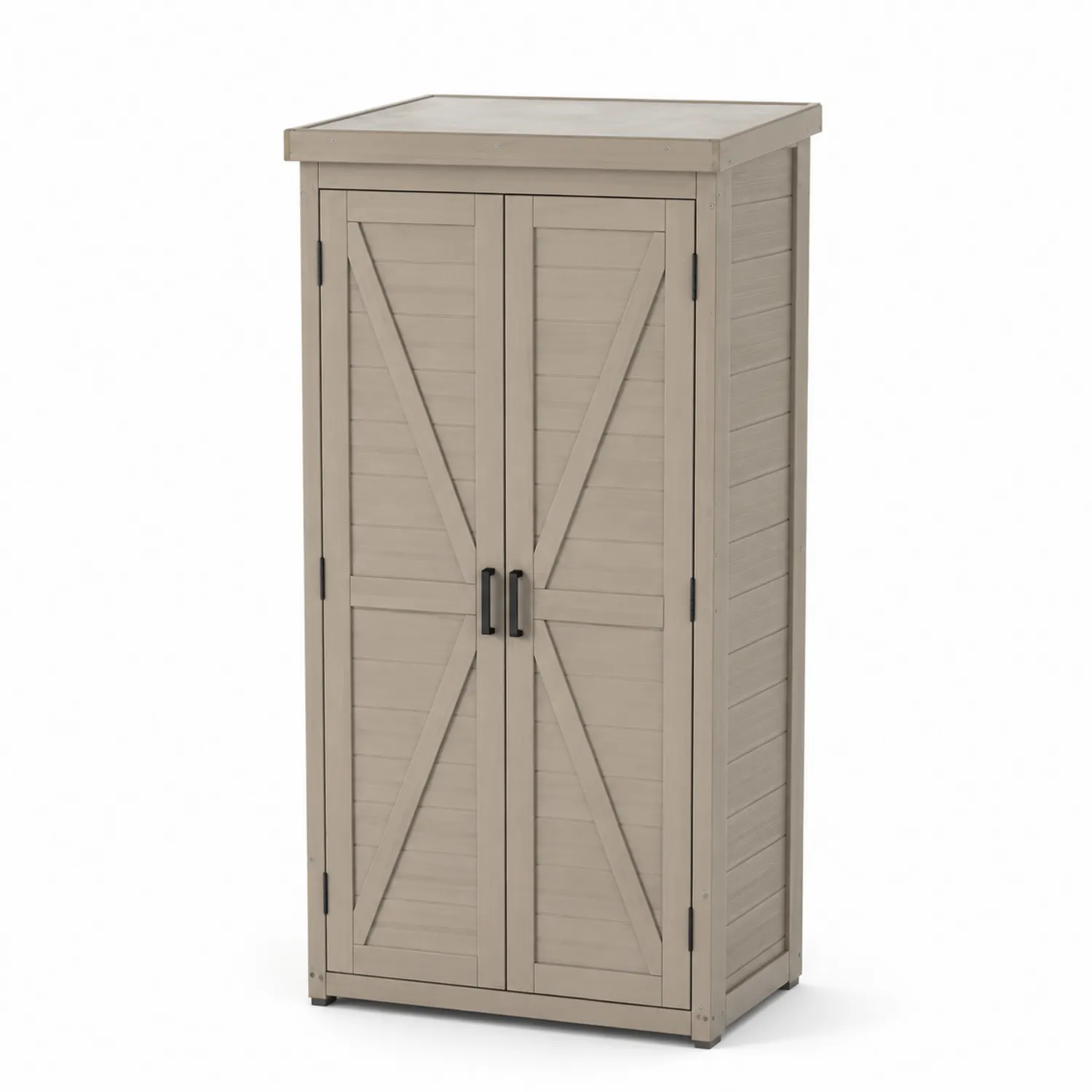 Gartenschuppen Kunststoff Zweitürig Beige 183x90x50 cm