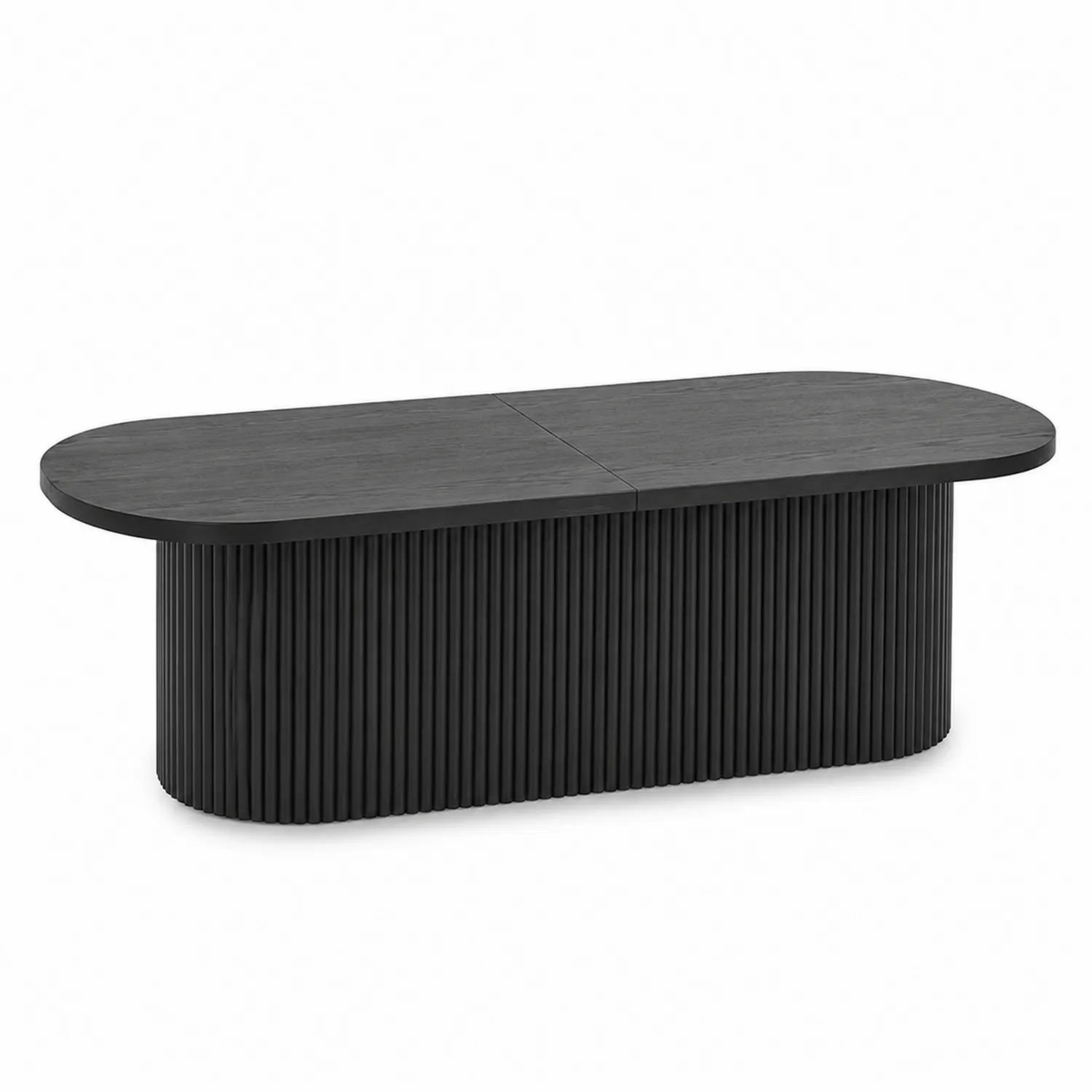 Ovaler Couchtisch aus Holz in Schwarz
