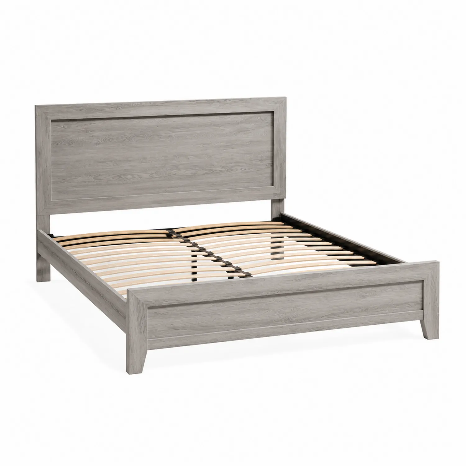 Holzrahmenbett mit Lattenrost Grau 200x160 cm