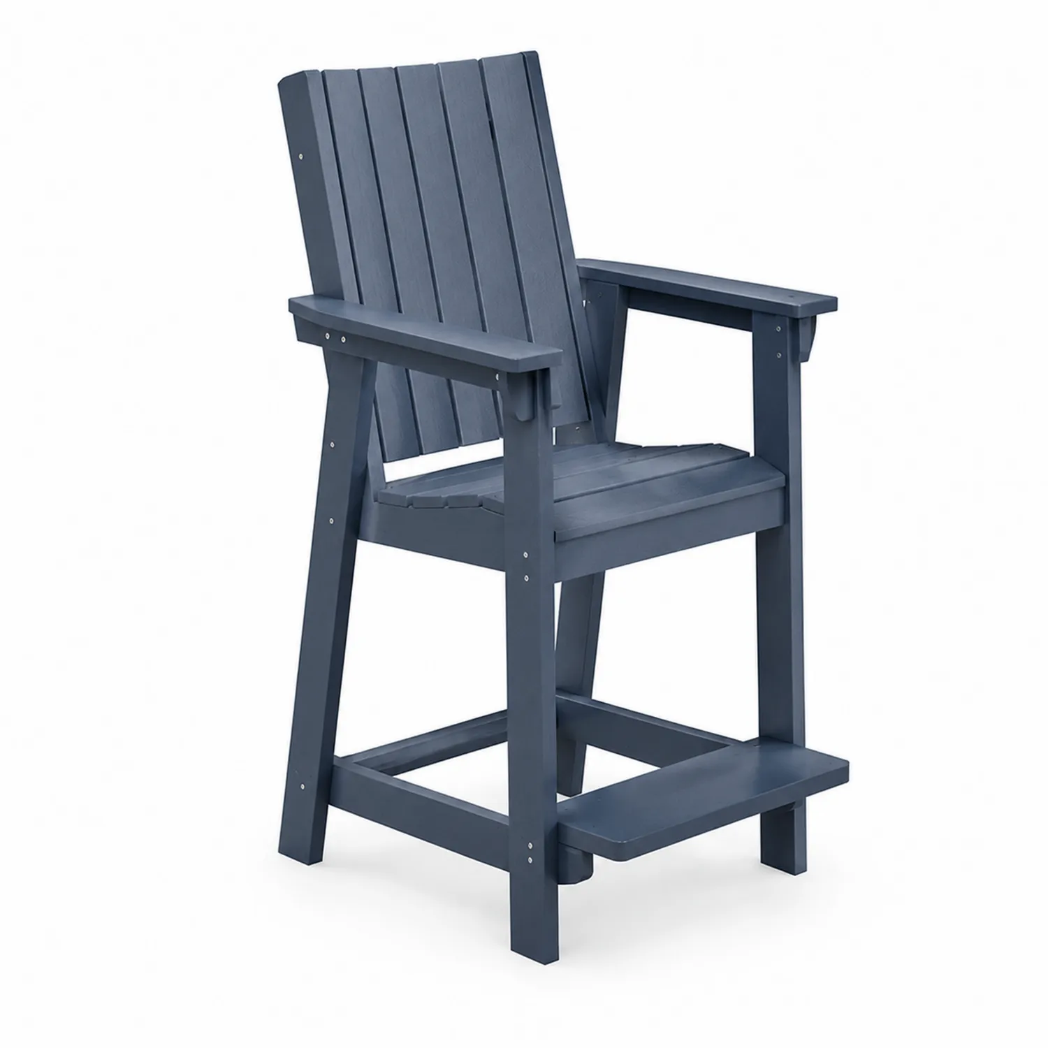 Barhocker Kunststoff Blau mit Rückenlehne