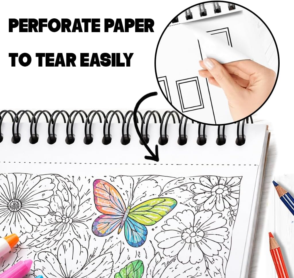 🖍️🎨Adult Coloring Stress Relief Books (Hardcover)