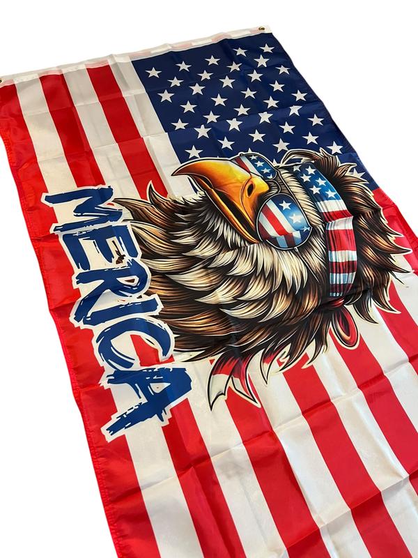 The perfect 4th of July gift!🎁 - Funny American Flag Bald Eagle MERICA 3x5