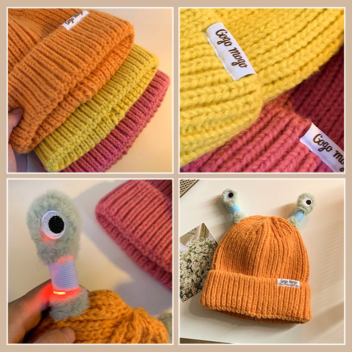 🎩Winter Parent-Child Cute Glowing Little Monster Knit Hat