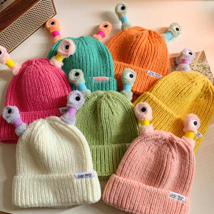 🎩Winter Parent-Child Cute Glowing Little Monster Knit Hat