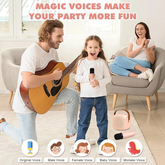 🎤Mini Karaoke Machine with Wireless Microphones