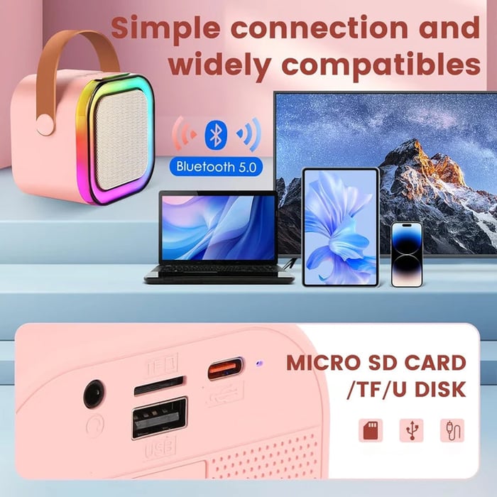 🎤Mini Karaoke Machine with Wireless Microphones