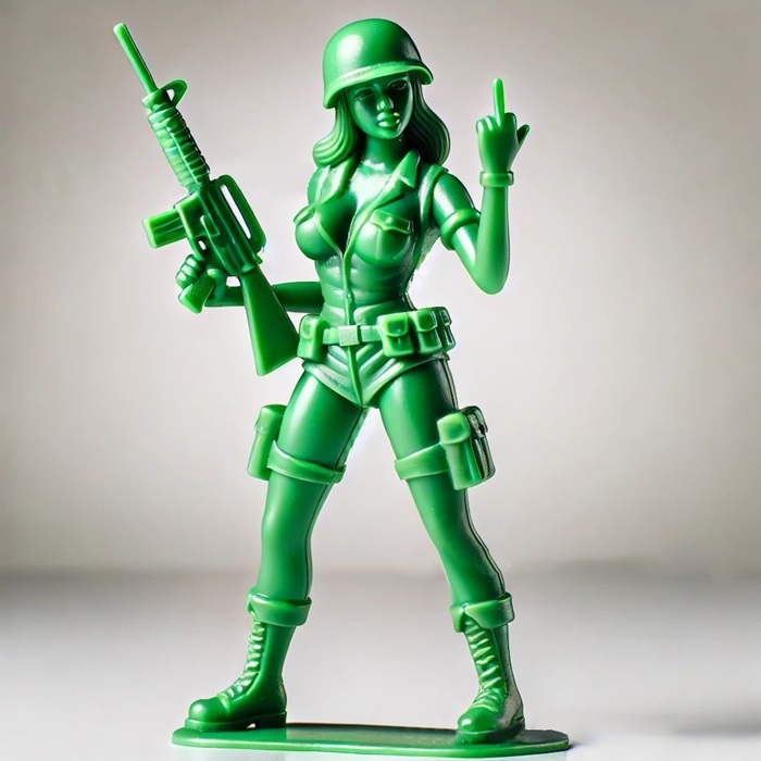 Funny Green Army Woman - B