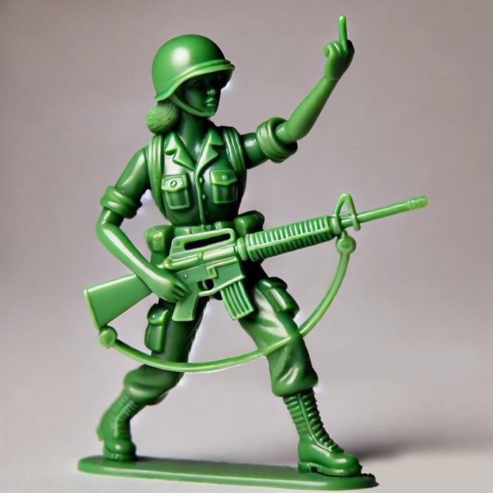 Funny Green Army Woman - C