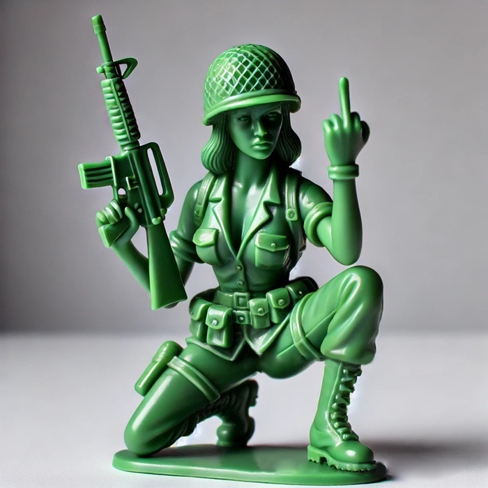 Funny Green Army Woman - D