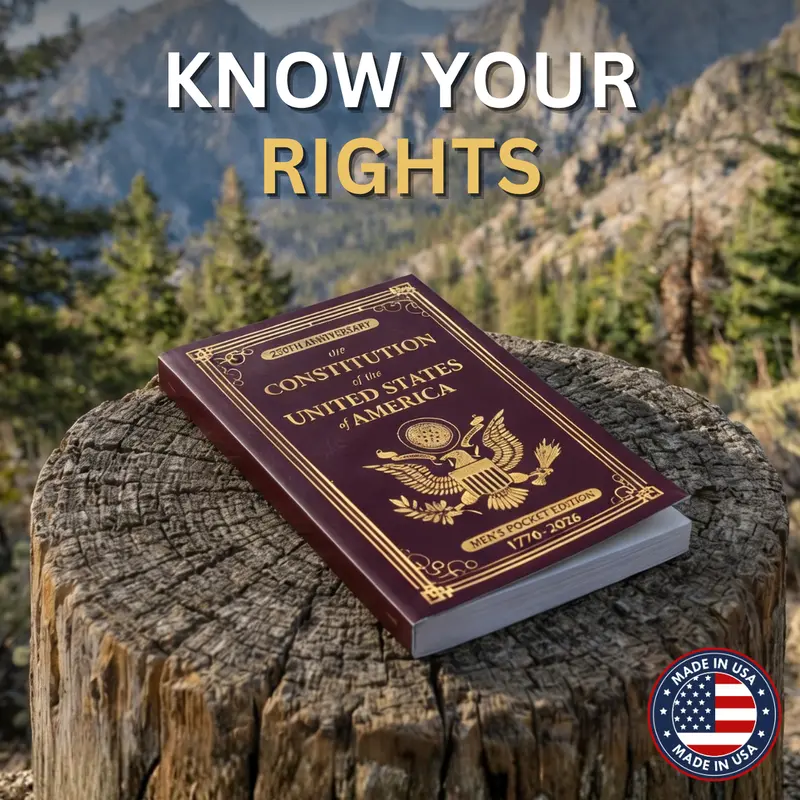 USA's 250th - The Constitution of the United States of America; Men's Pocket Edition, 1776-2026 (DARK BURGUNDY) Book, Patriot Gift, 4th of July, ) Bill Of Rights Practical
