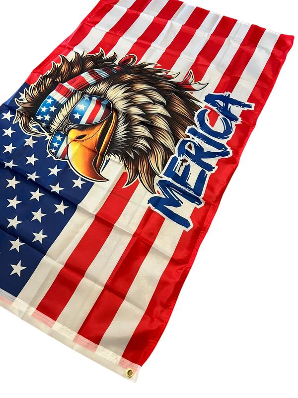 The perfect 4th of July gift!🎁 - Funny American Flag Bald Eagle MERICA 3x5