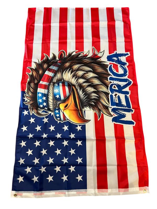 The perfect 4th of July gift!🎁 - Funny American Flag Bald Eagle MERICA 3x5