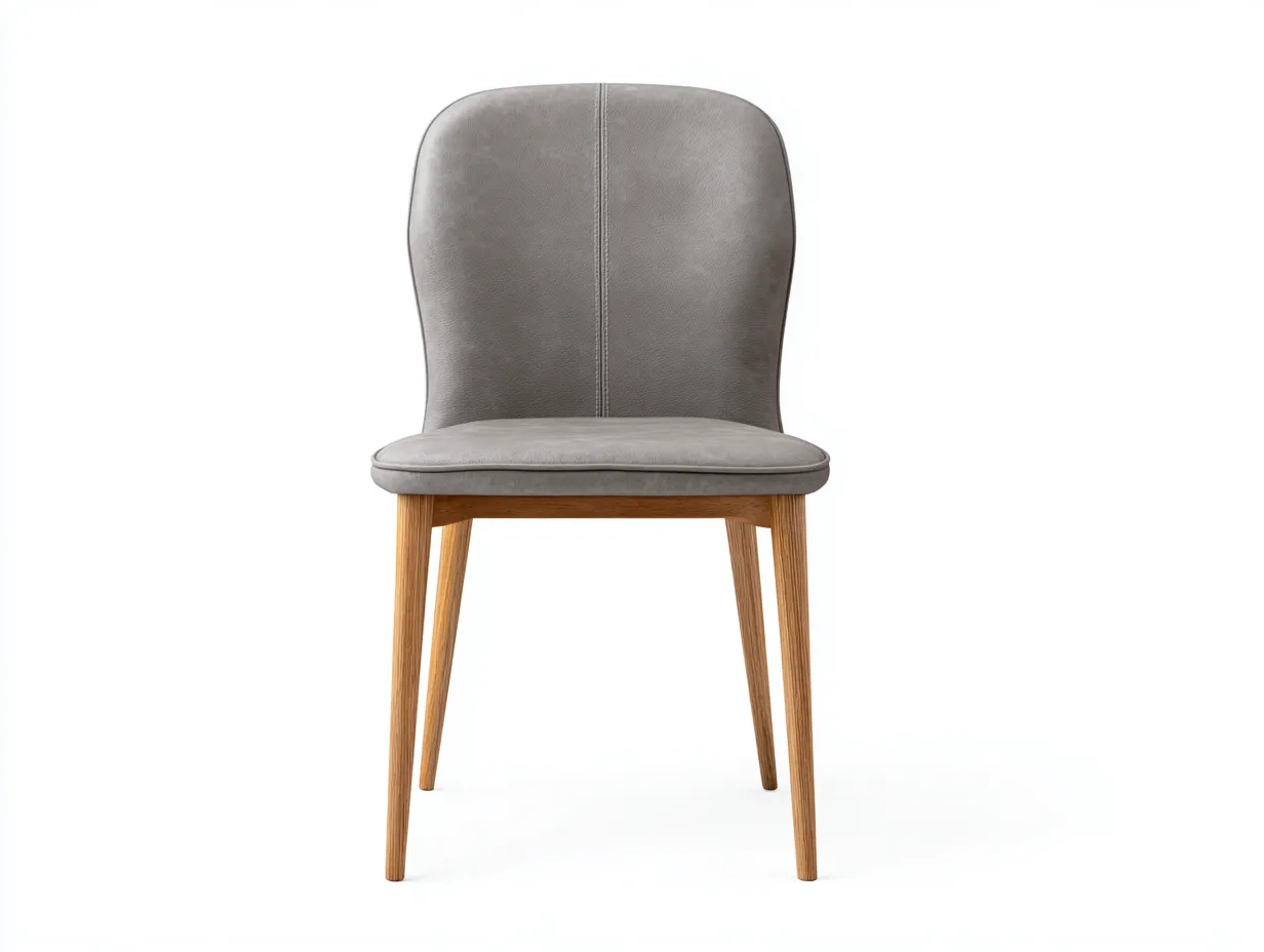 Silla de Comedor 49x56x83 cm - gris claro y madera natural - asiento acolchado
