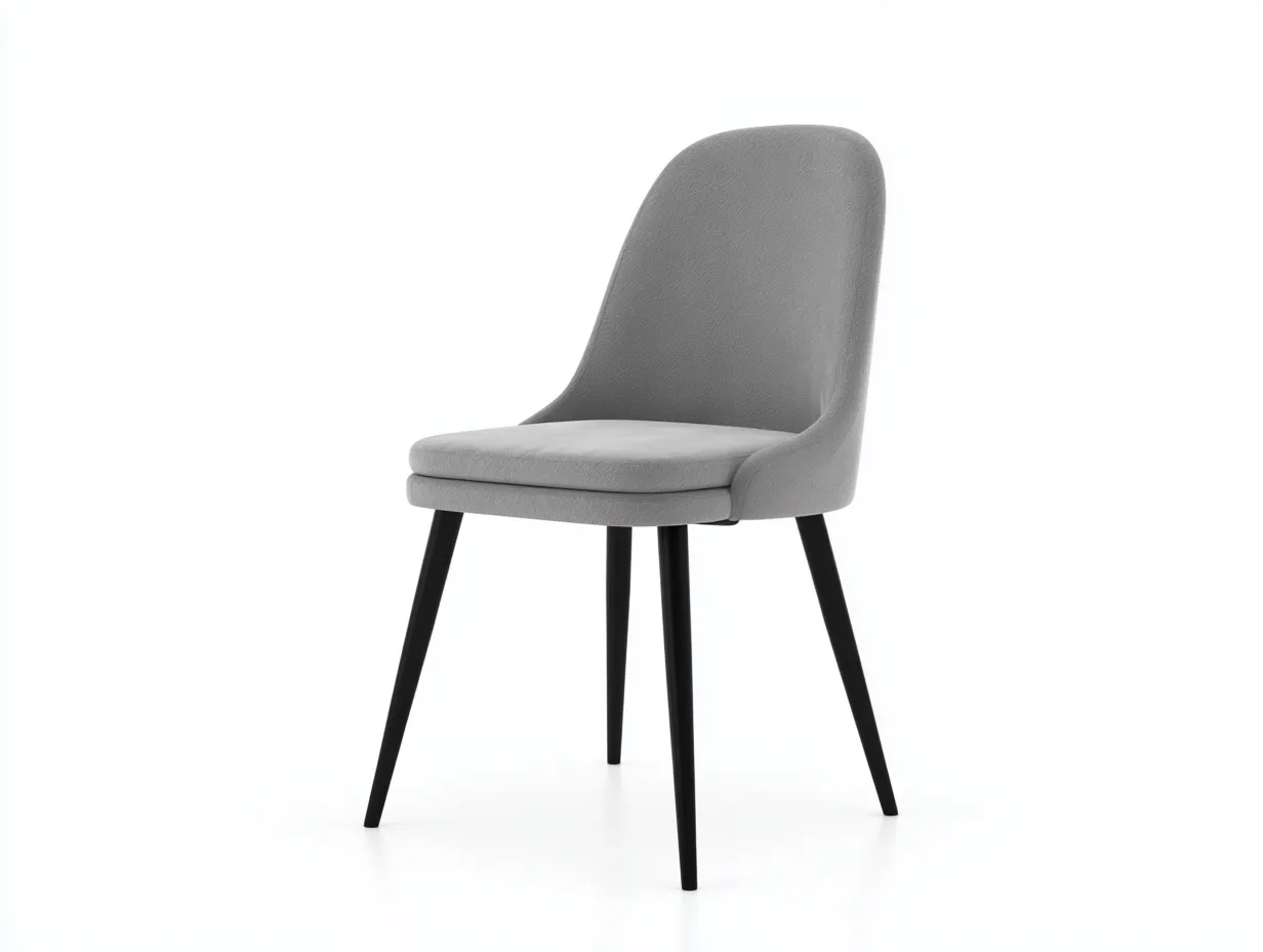 Silla de comedor 47x55x83 cm - gris claro y negro - tapizado liso