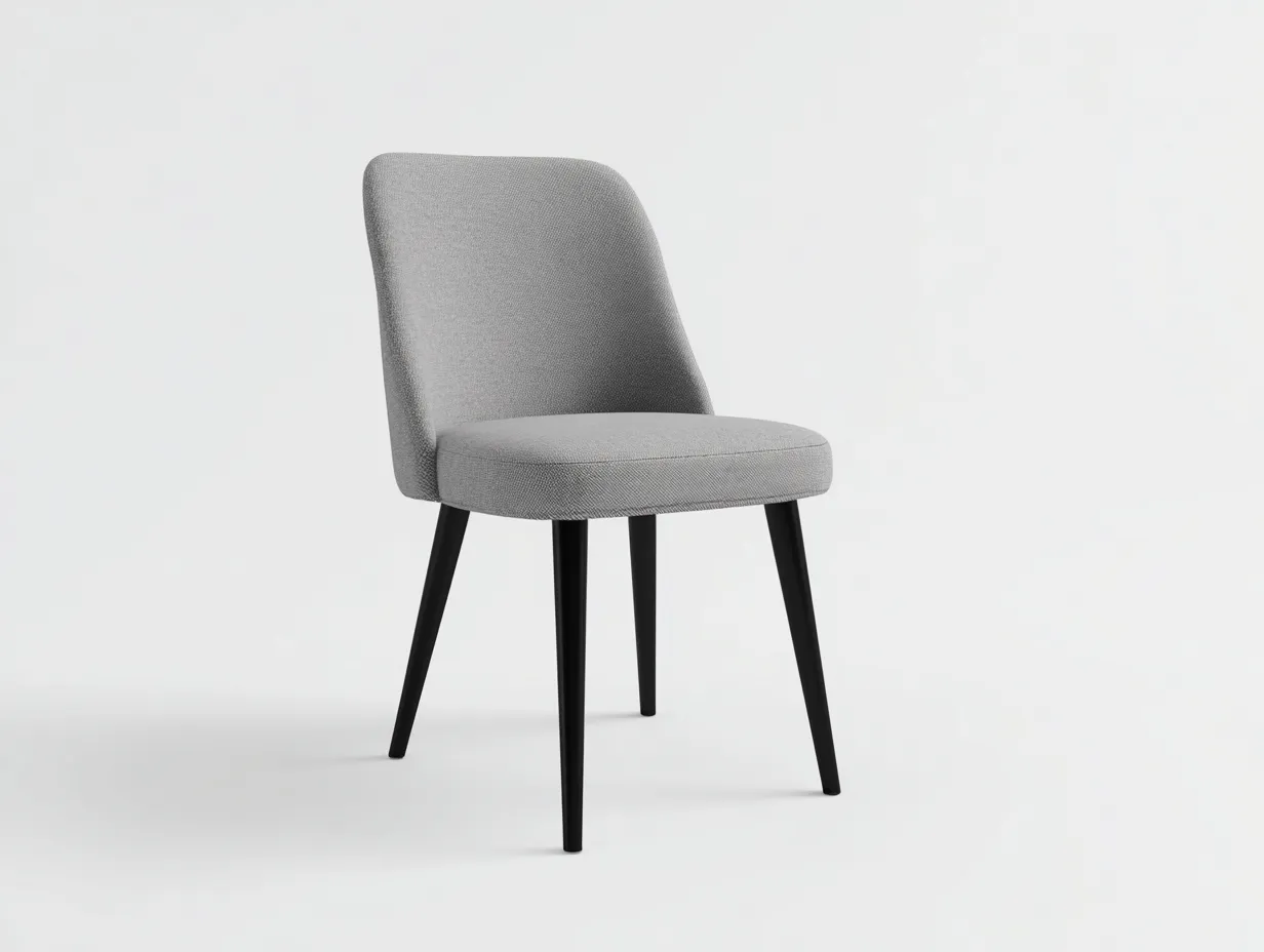 Silla de comedor 48x56x84 cm - gris suave y negro - respaldo curvo
