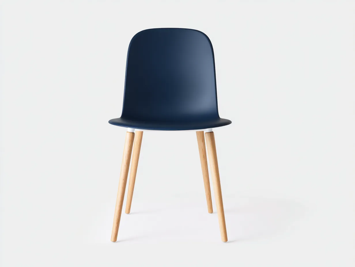 Silla de comedor 46x52x83 cm - azul marino y madera clara - estilo nórdico