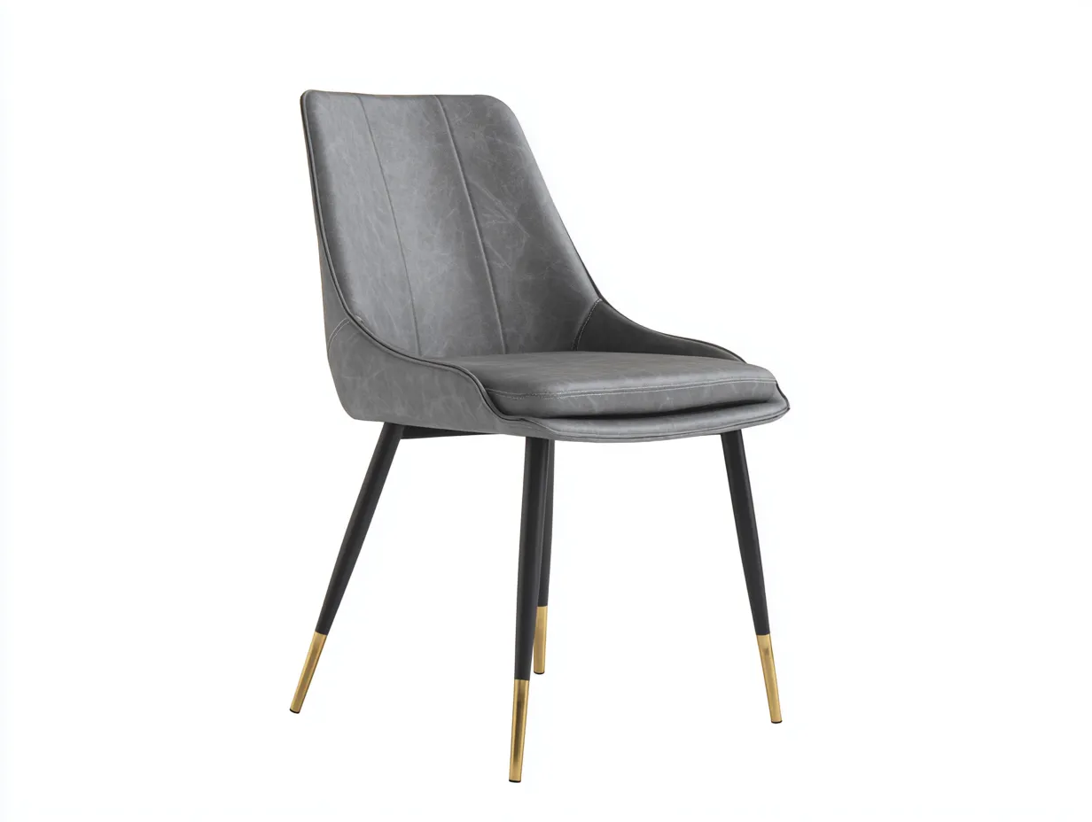 Silla de Comedor 50x57x86 cm - gris oscuro y negro con detalle dorado - diseño contemporáneo