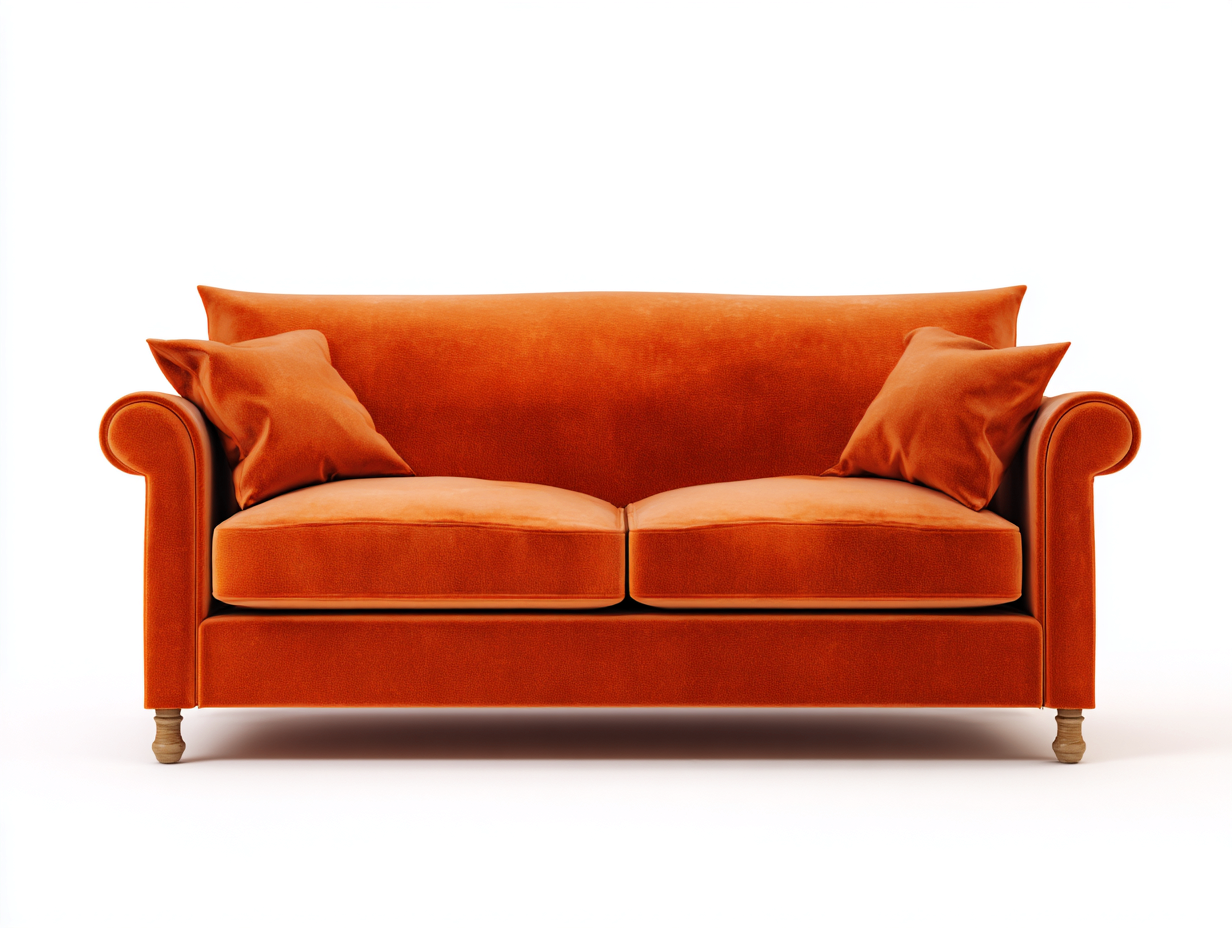Zweisitzer Sofa Stoff Samt Polster 165x90x85 cm - Orange - Modernes Design geeignet für Wohnzimmer-Zanaocorner.
