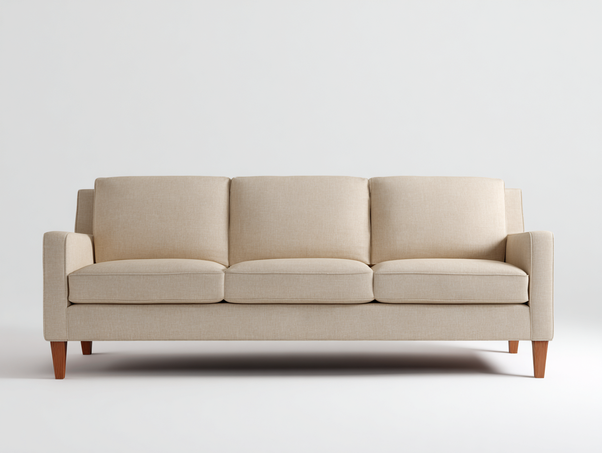 3 Sitzer Sofas Stoff Polster 205x88x82 cm - Beige - Modernes Design geeignet für Wohnzimmer-Zanaocorner.