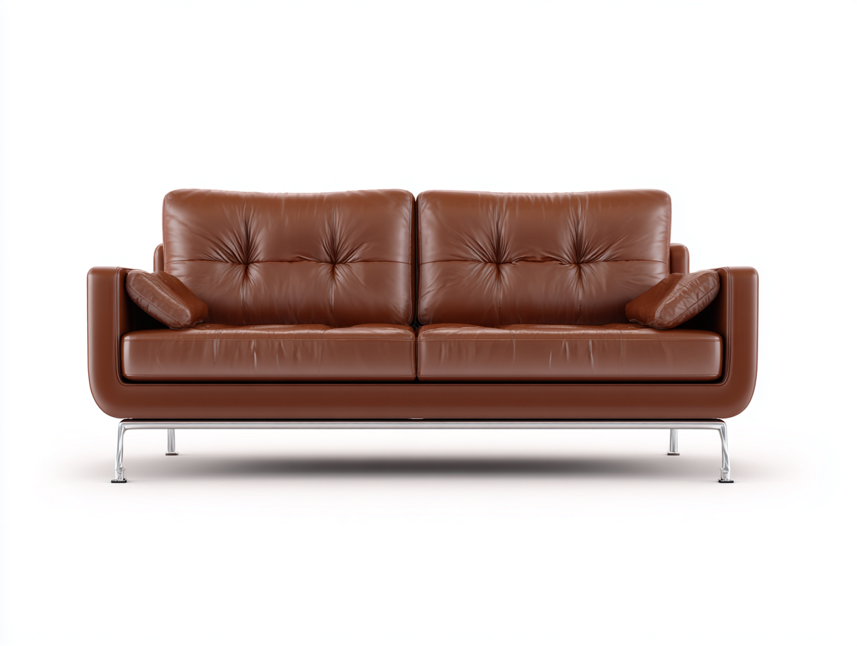 Zweisitzer Sofa Leder Polster 180x85x85 cm - Braun - Modernes Design geeignet für Wohnzimmer-Zanaocorner.