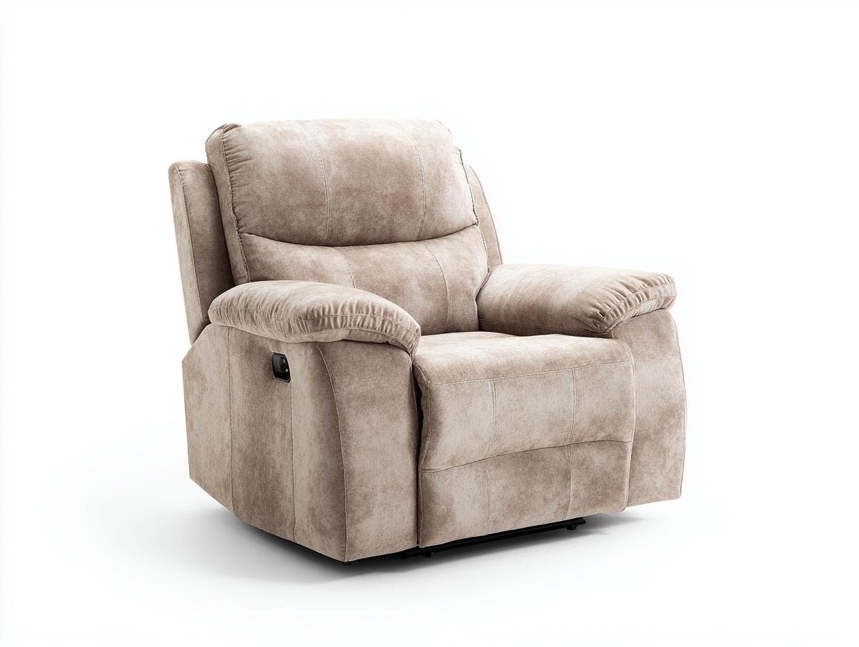 Liegesessel Stoff 100x95x105 cm - Beige - Elektrisch verstellbar - Komfortpolsterung - Klassisches Design für Wohnzimmer geeignet-Zanaocorner.