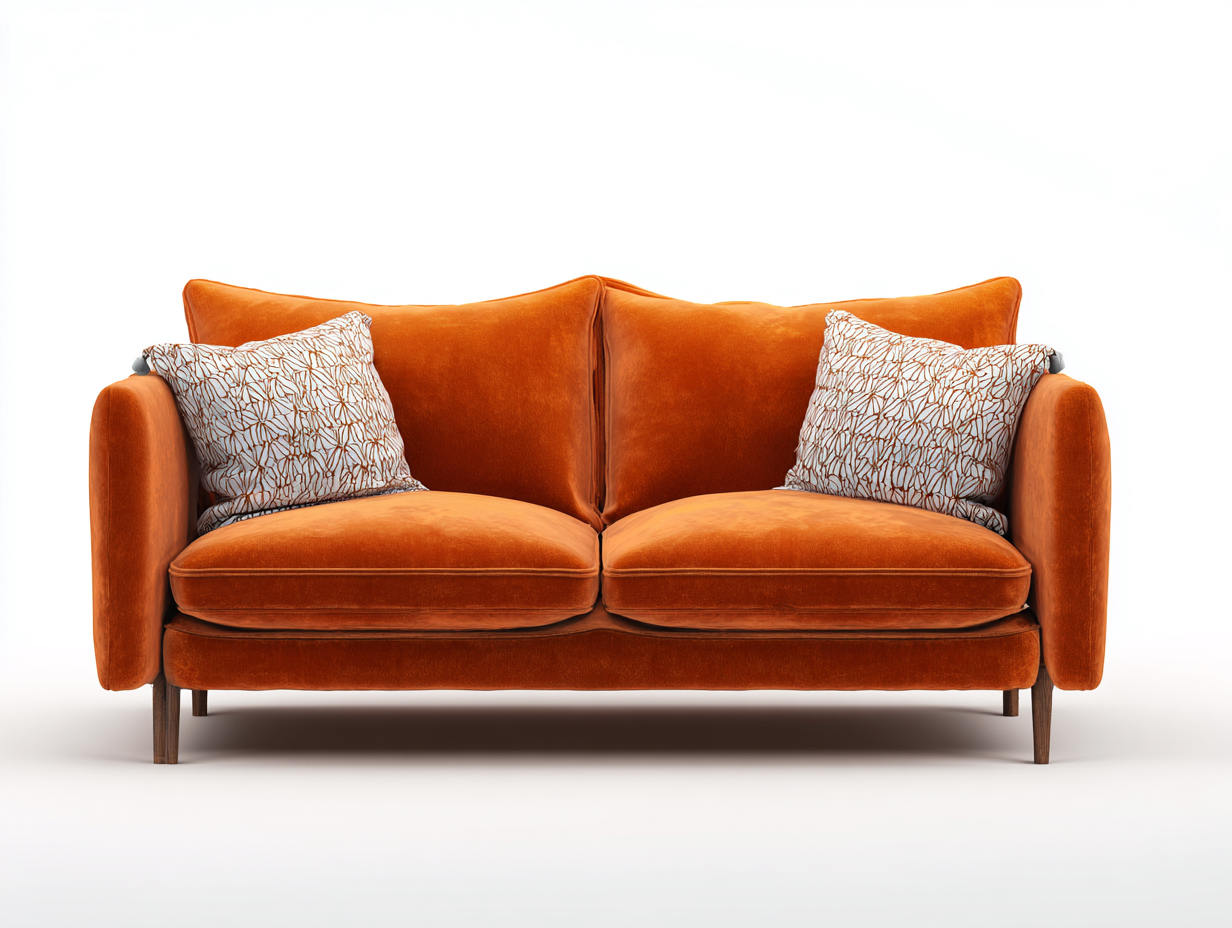 Zweisitzer Sofa Samtstoff 165x85x80 cm - Orange - Modernes Design für Wohnzimmer-Zanaocorner.