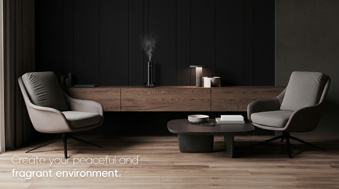 {"default":"VALAER Aura high-end scent machine full features, specifications, and modern tech design infographic."}

