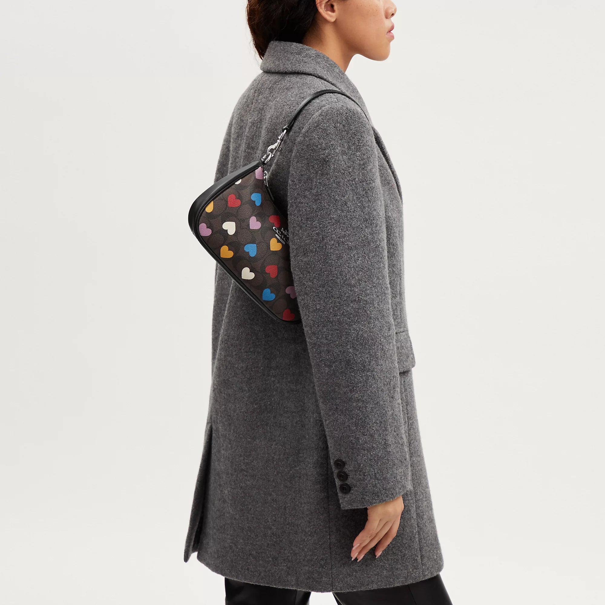 Coathtch  Teri Shoulder Bag In Signature Canvas With Heart Print