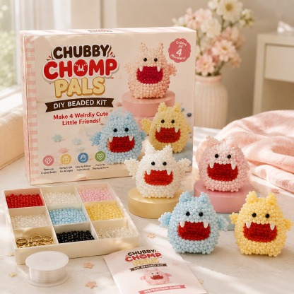 Chubby Chomp Pals DIY Beaded Kit – Cute Little Monster Craft Set
