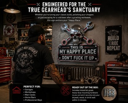 🔥Father’s Day 49% Off 💀"This Is My Happy Place" Garage Wall Sign