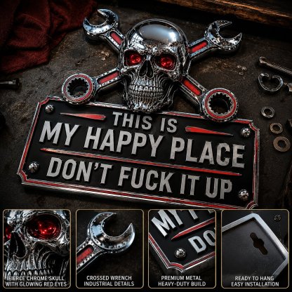 🔥Father’s Day 49% Off 💀"This Is My Happy Place" Garage Wall Sign