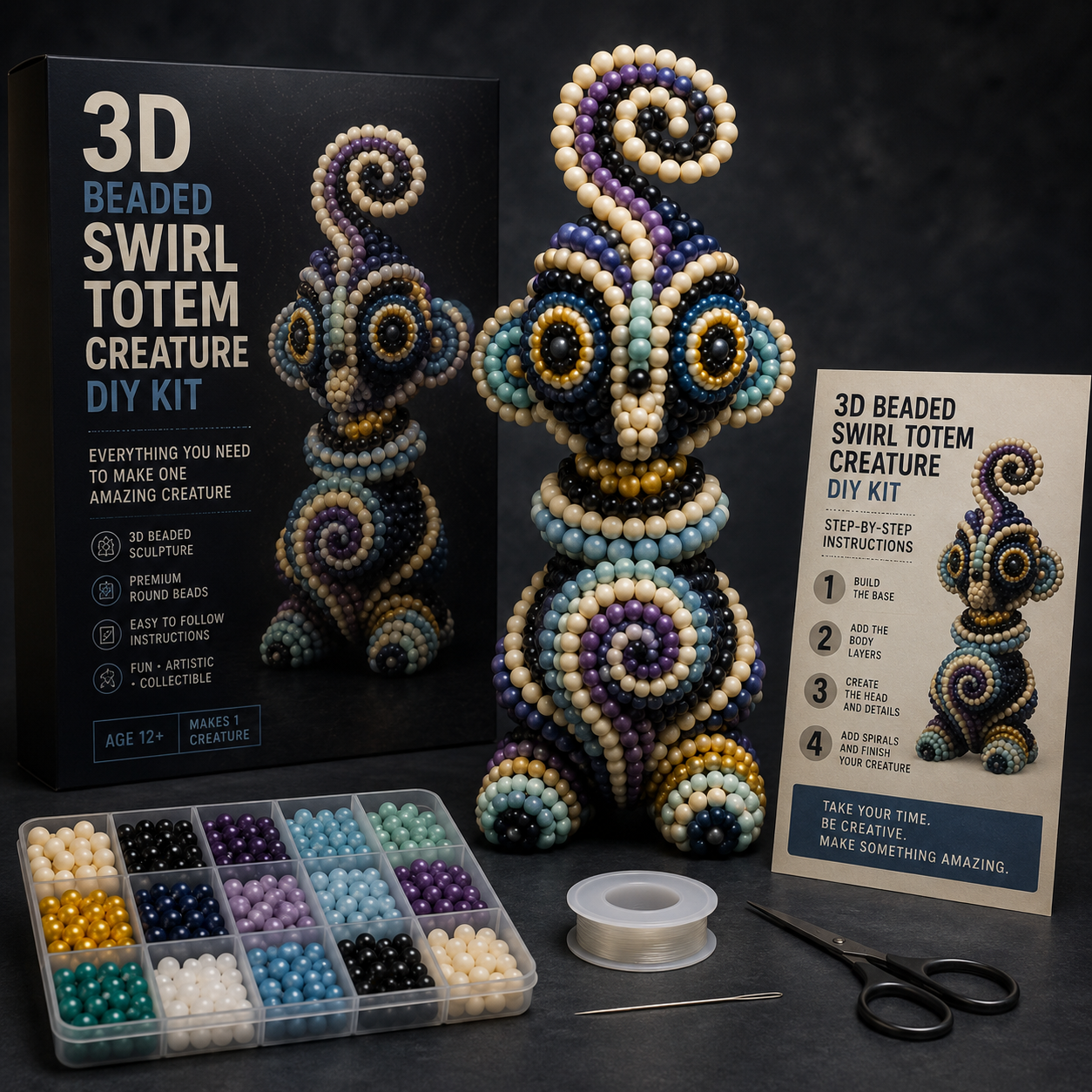 3D Beaded Cryptid & Fantasy Creature DIY Kit – Make Your Own Magical Collectible Figure