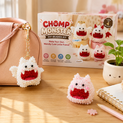 Chubby Chomp Pals DIY Beaded Kit – Cute Little Monster Craft Set