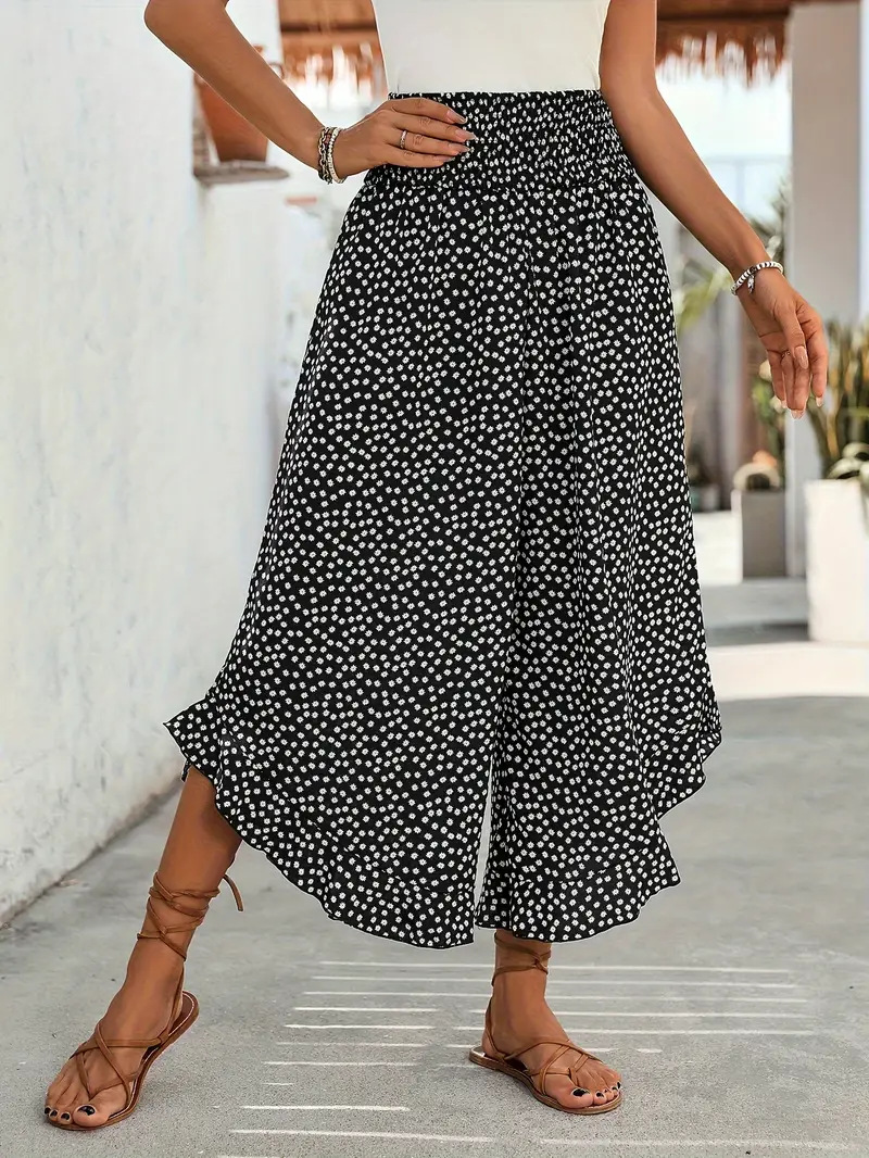 Women S Flowy High Waist Wide Leg Pants Slimming Comfy Chic