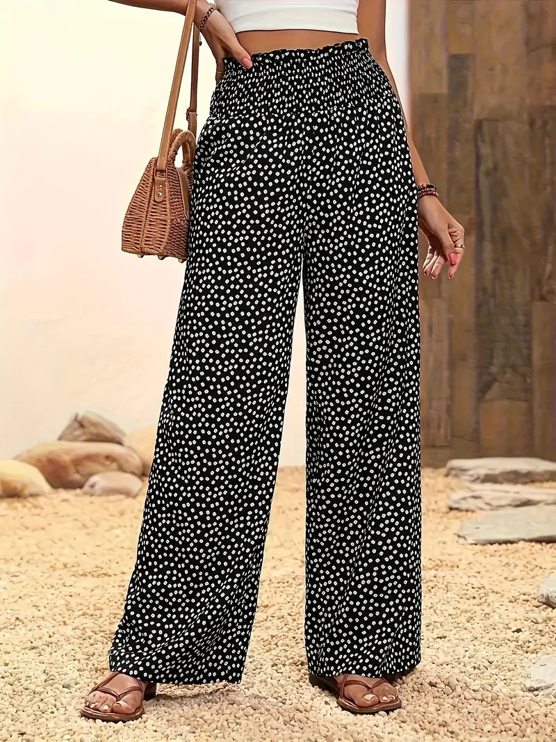 Women's Stretchy Wide-Leg Pants