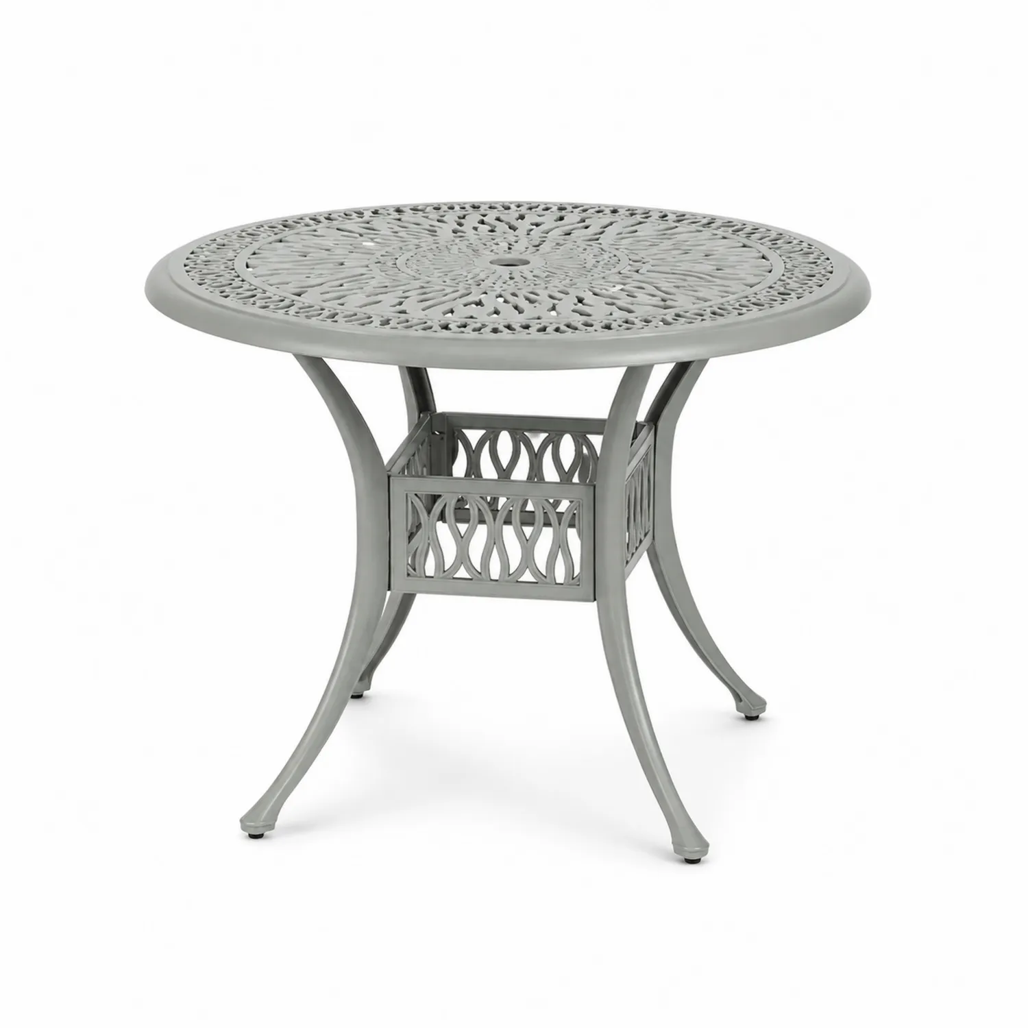 Table de Patio Ronde en Aluminium, 90 cm, Argenté-Domixorn
