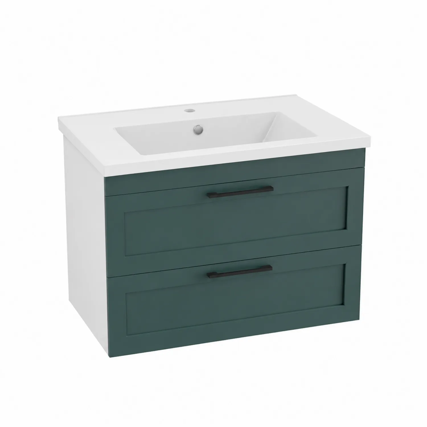 Meuble-lavabo simple avec deux tiroirs en bois aggloméré, 60 cm