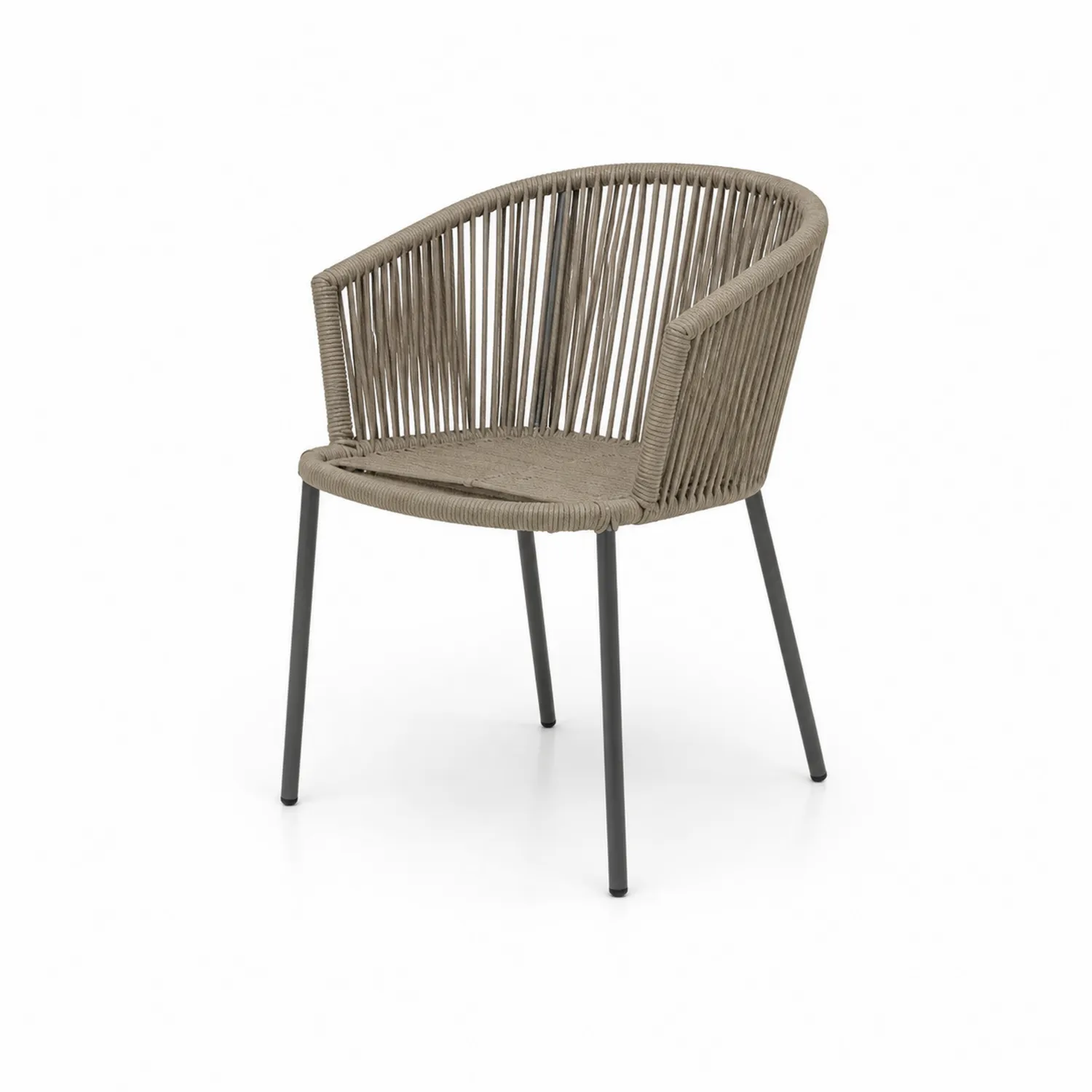 Chaise extérieure en corde avec pieds en aluminium